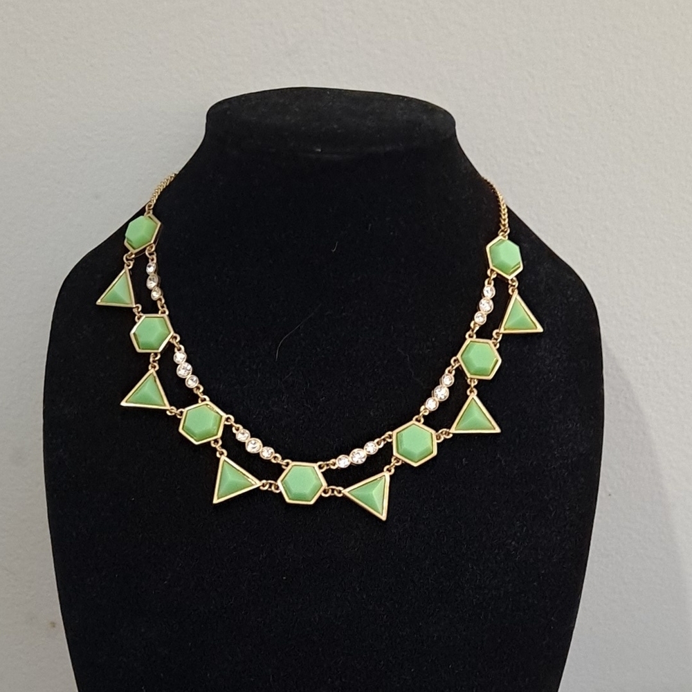 Elegant Green Triangle Necklace